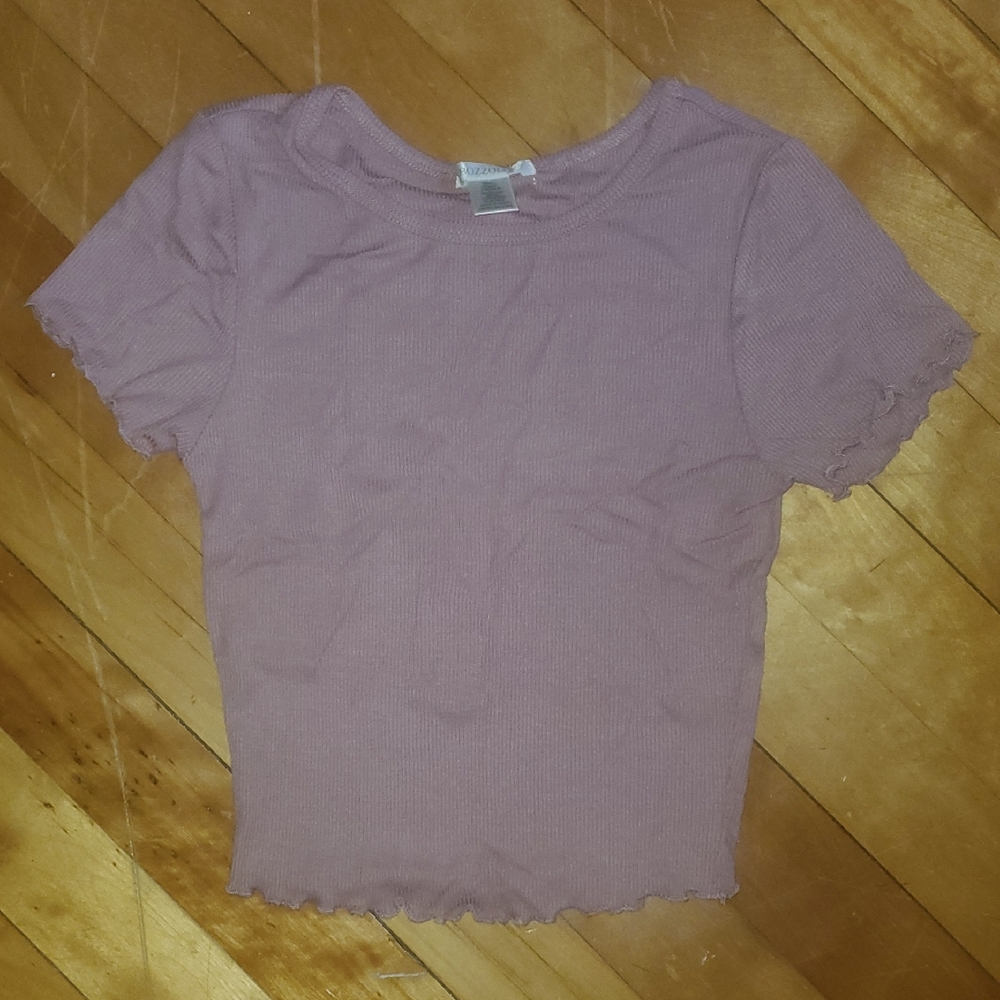 Bozzolo Pink Ribbed Short Sleeve Top